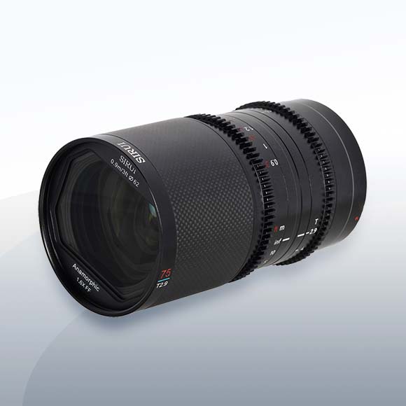 Sirui 75mm T2.9 1.6x Carbon Fiber Anamorphic (Neutral Flare) Sony E Mount Objektiv Vermietung 2